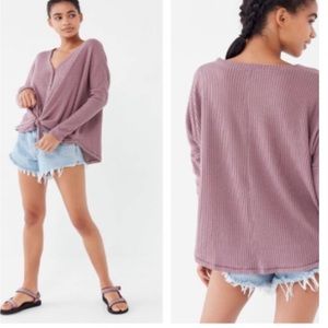 Urban Outfitters Pink Waffle Henley Size Small Women’s